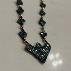 Elegant Blue and Gold Necklace